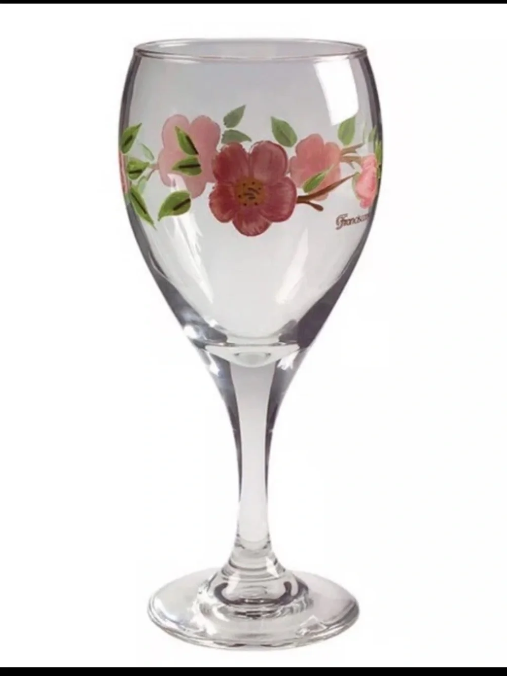Franciscan Desert Rose Goblet Wine Glass Hand Painted